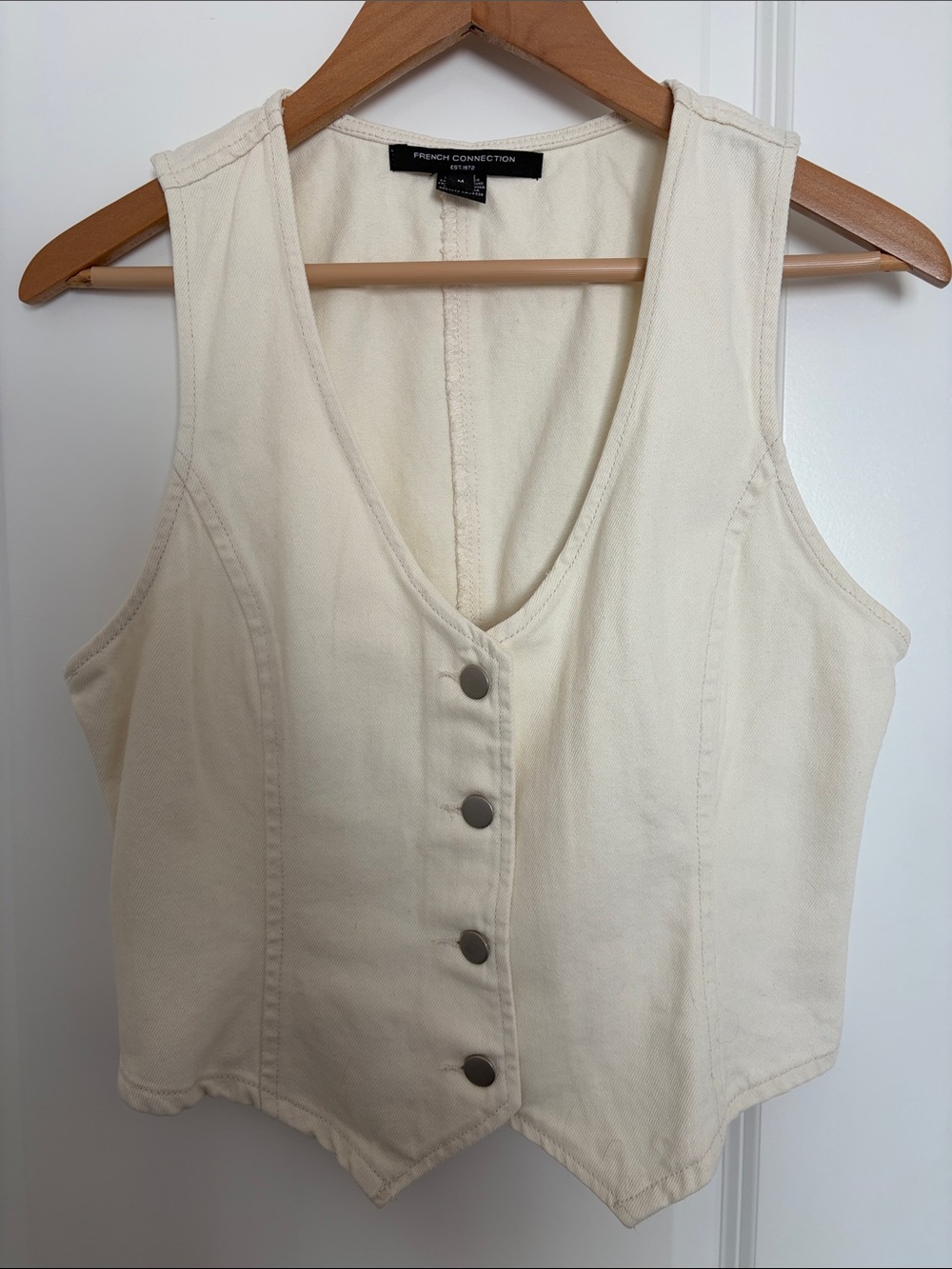 French Connection Denim Vest Natural Medium